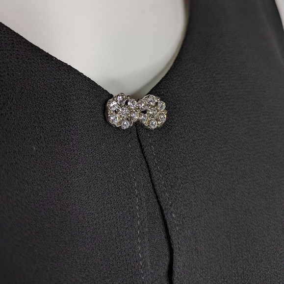 Vintage Patra black layered ruffle short sleeve dress 12 - Picture 4 of 9